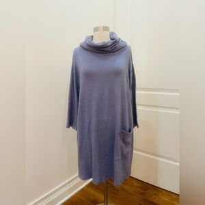 Windhorse Cozy Blue Cowl Neck Sweater Dress Sz L/XL